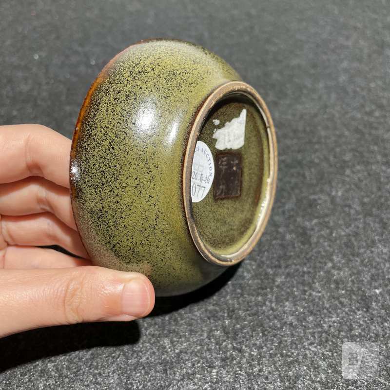 清雍正 茶叶末釉印泥盒 - 图7